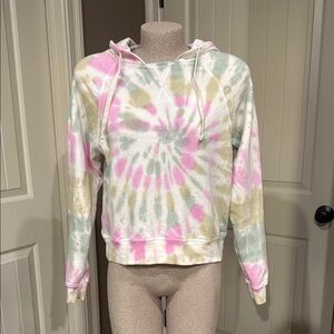 Billabong Pinks & Greens Tie Dye Hoodie Sweatshirt Size Small